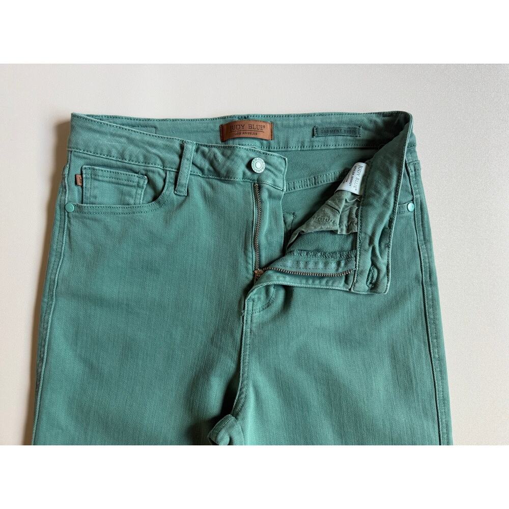 Judy Blue Women's Sea Green High Rise Garmernt Dyed 90's Straight Jeans Sz 9/29 - Picture 5 of 14